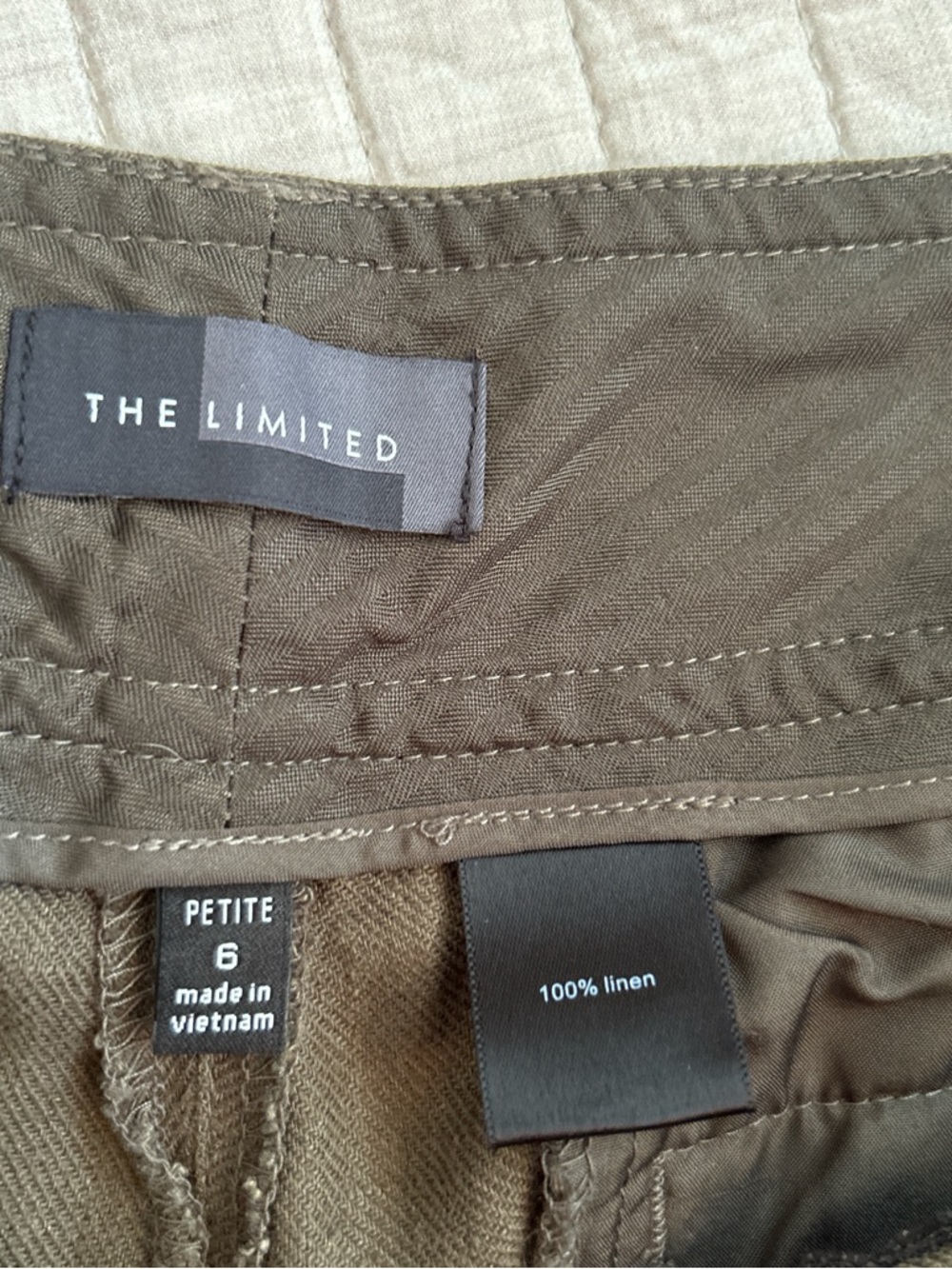Limited Vtg 90’s Y2K green utility linen cuffed festival short shorts 6 - Picture 4 of 8